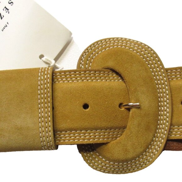 NWT Sezane Jones in Honey Suede Split Leather Waist Belt 90 cm - Picture 8 of 12